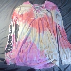 Tie-dye long sleeve PINK t- shirt